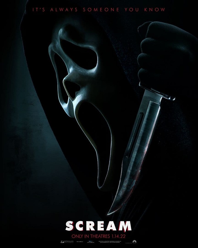 پوستر رسمی فیلم Scream, پوستر رسمی فیلم جیغ 2022, پوستر فیلم جیغ 5