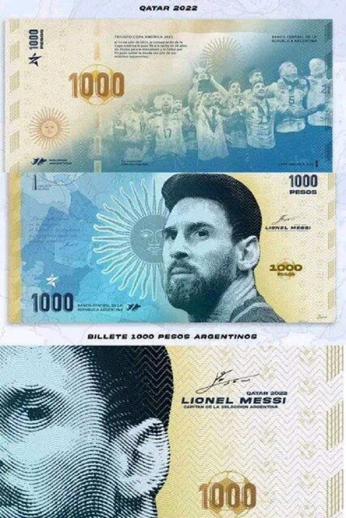 چاپ اسکناس کشور آرژانتین با چهره لیونل مسی
