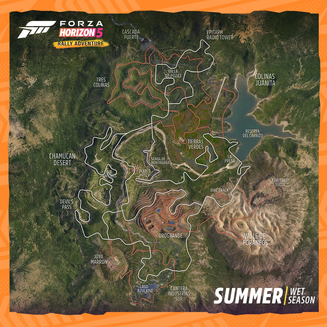 نقشه کامل بازی Forza Horizon 5: Rally Adventure