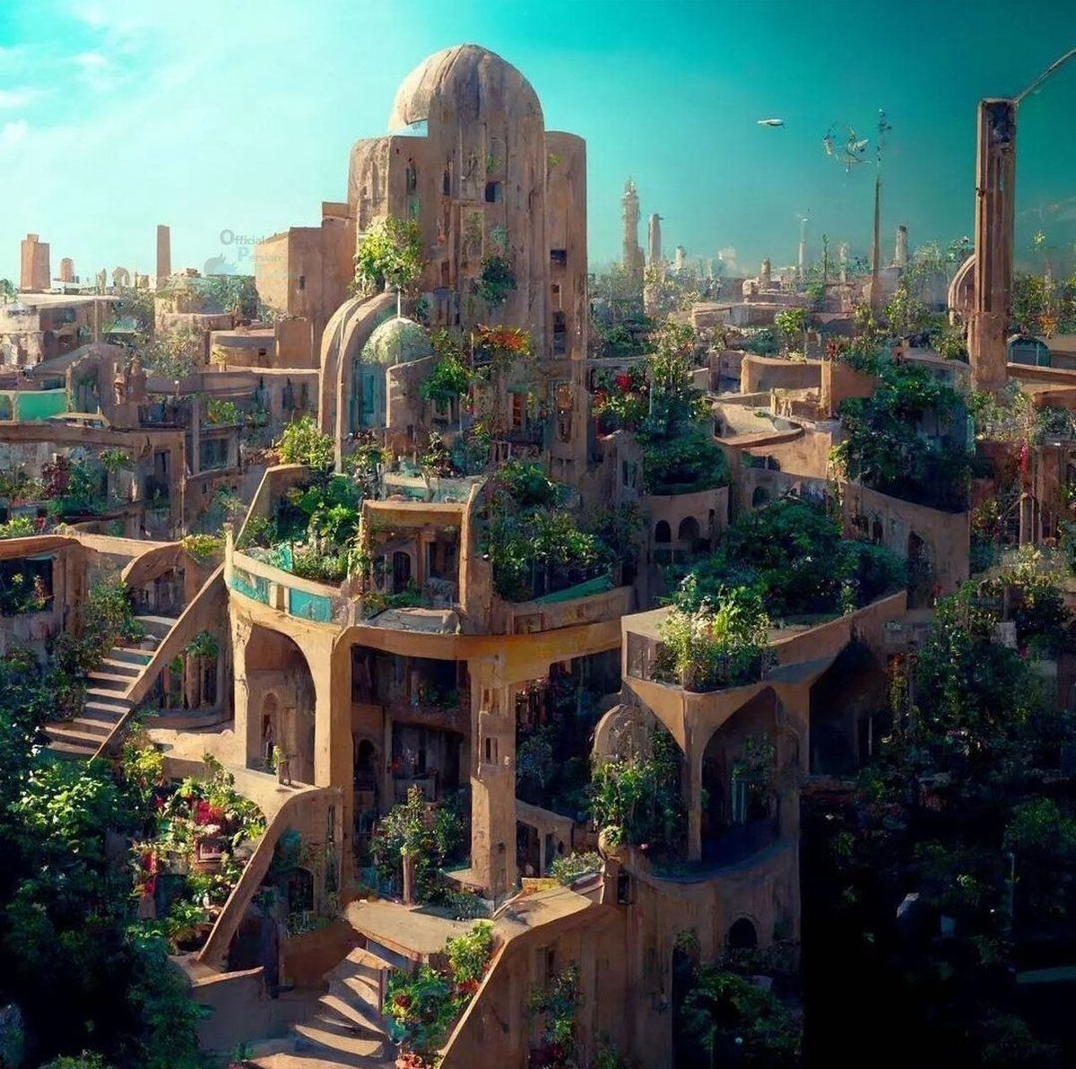 تصویر شهر یزد در آینده توسط هوش مصنوعی