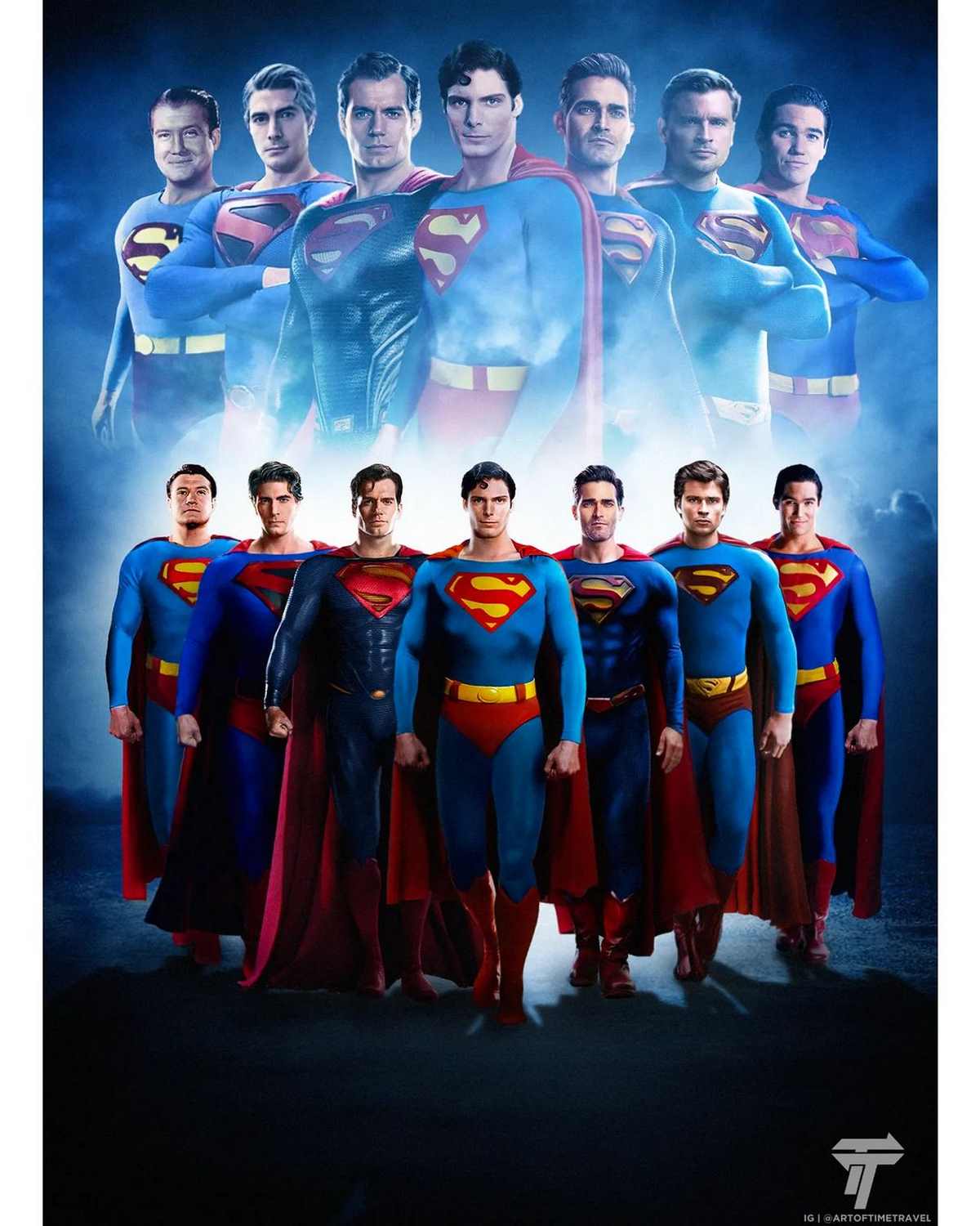 فن آرت کراس اور 7 سوپرمن در کنار یکدیگر
