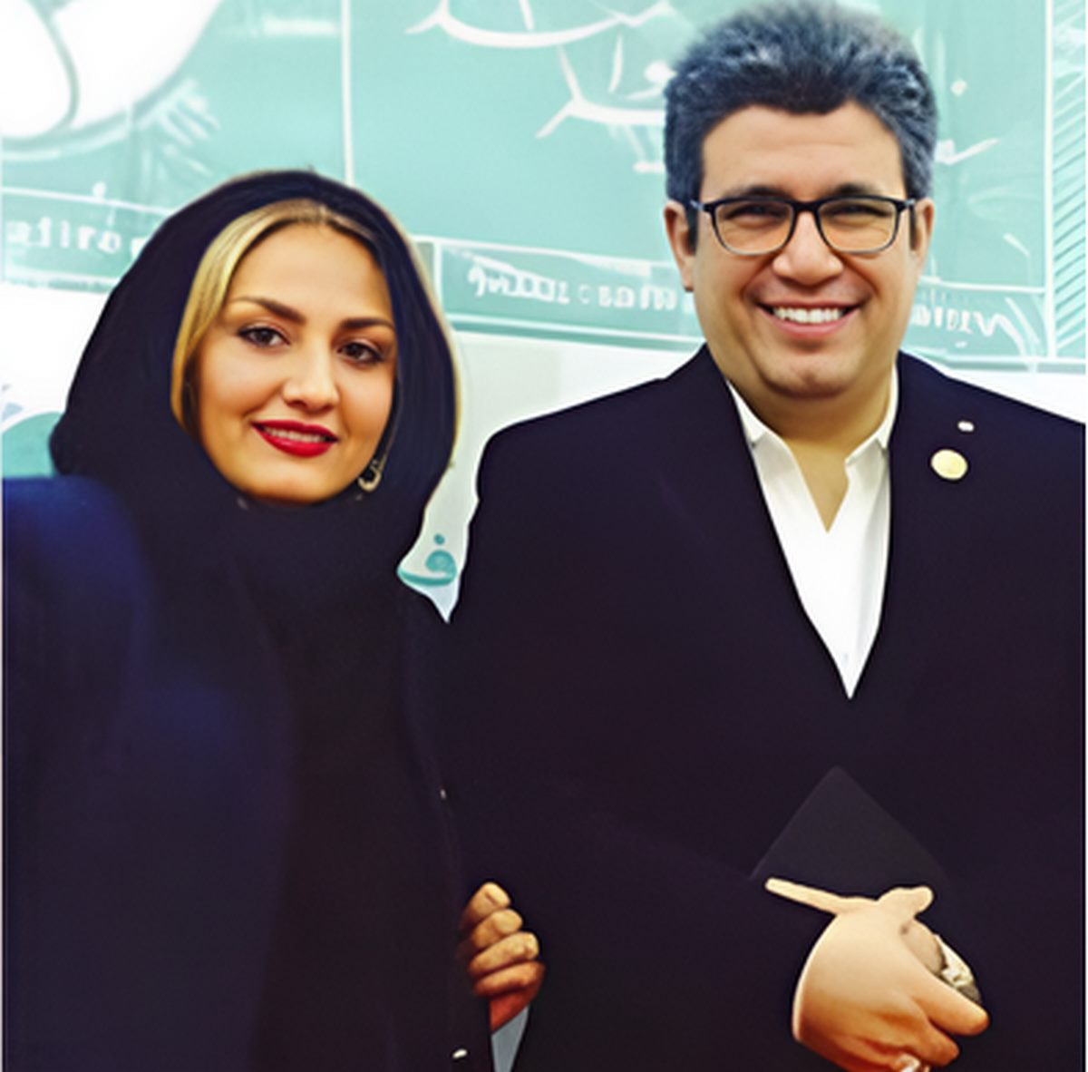رضا رشید پور و همسرش